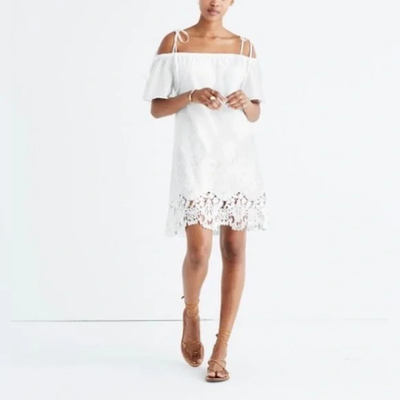 Madewell Off Shoulder White Lace Dress Alexa Chung Size S Madewell Off Shoulder White Lace Dress Alexa Chung Size S